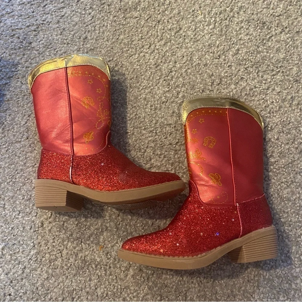 Disney Jessie Boots Sz 11/12 Kids Girls Red Toy Story Cow Girl